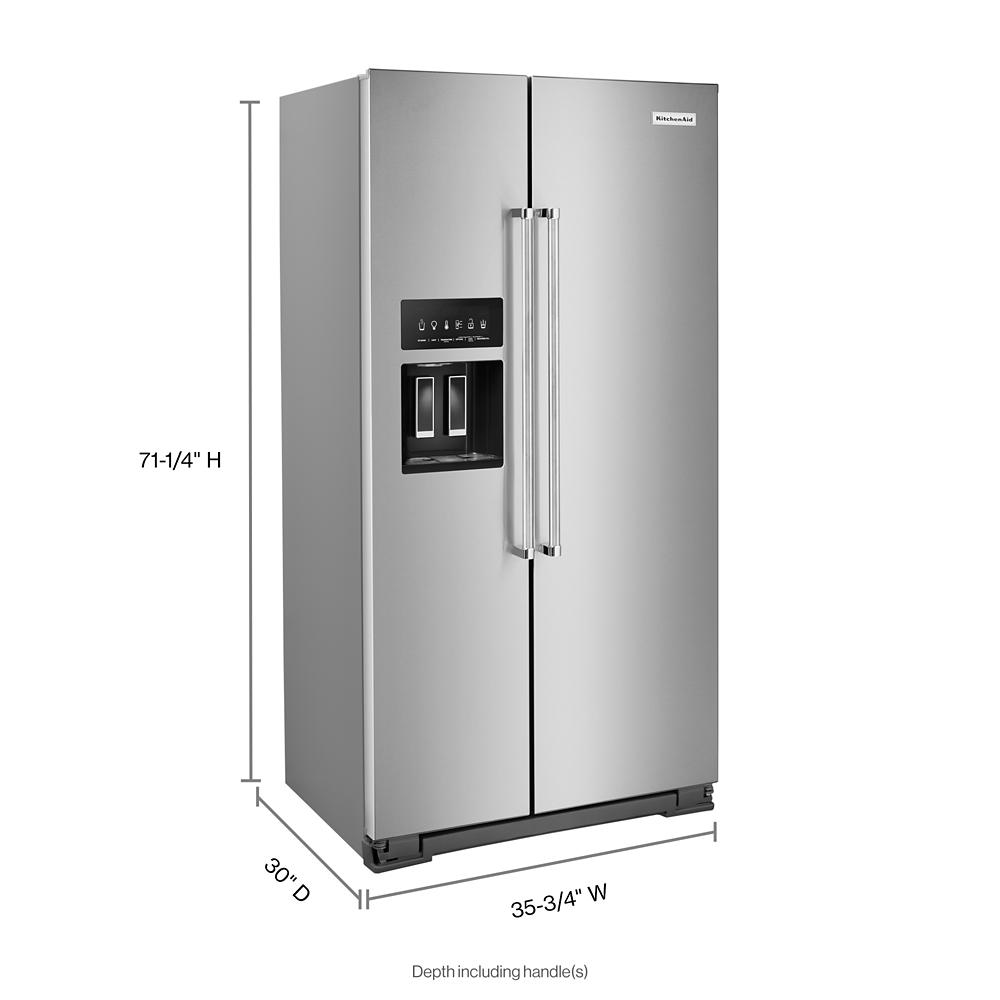 22.6 cu ft. Counter-Depth Side-by-Side Refrigerator with Exterior Ice and Water and PrintShield™ finish KRSC703HPS