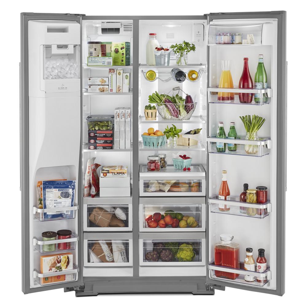22.6 cu ft. Counter-Depth Side-by-Side Refrigerator with Exterior Ice and Water and PrintShield™ finish KRSC703HPS