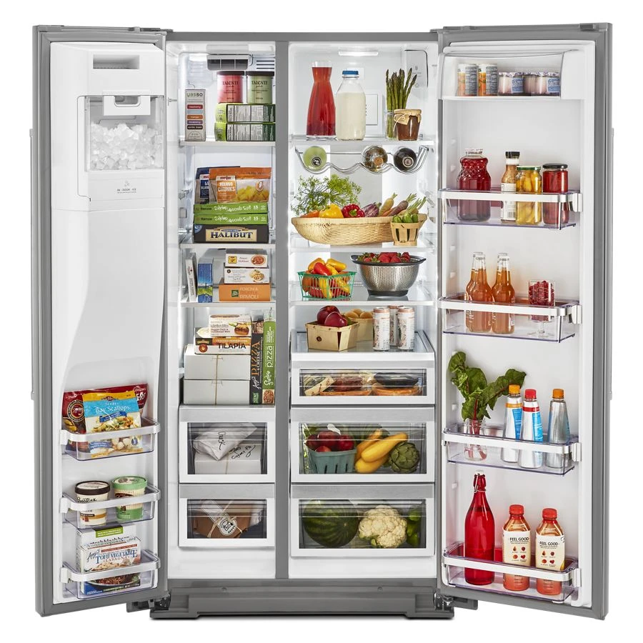 24.8 Cu Ft. Side-by-side Refrigerator With Exterior Ice And Water And Printshield® Finish KRSF705HPS