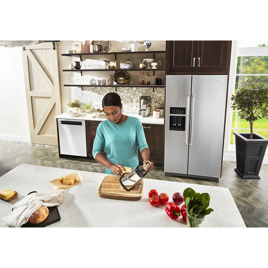 24.8 Cu Ft. Side-by-side Refrigerator With Exterior Ice And Water And Printshield® Finish KRSF705HPS