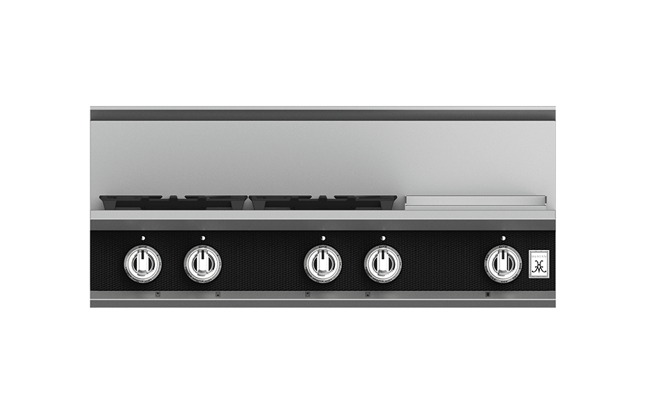 36" 4-Burner Rangetop with 12" Griddle KRT364GDBK