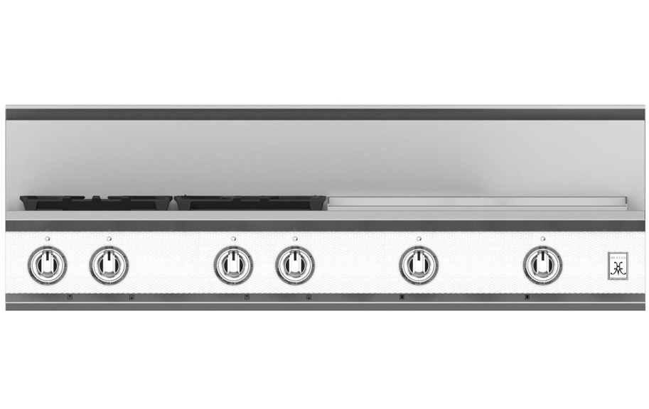 48" 4-Burner Rangetop with 24" Griddle KRT484GDWH