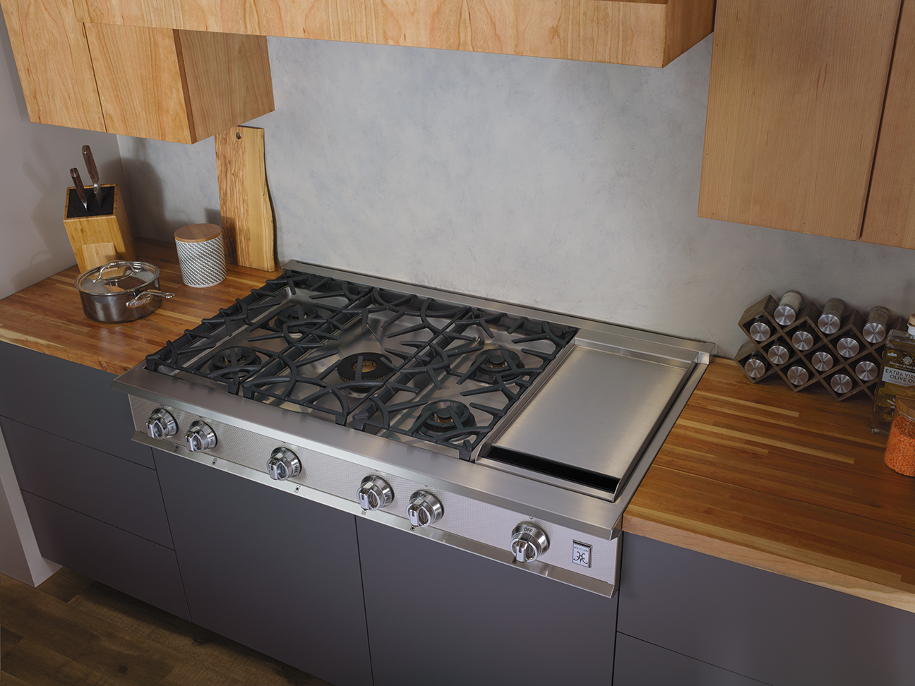 48″ 5-Burner Rangetop with 12″ Griddle KRT485GDNG1
