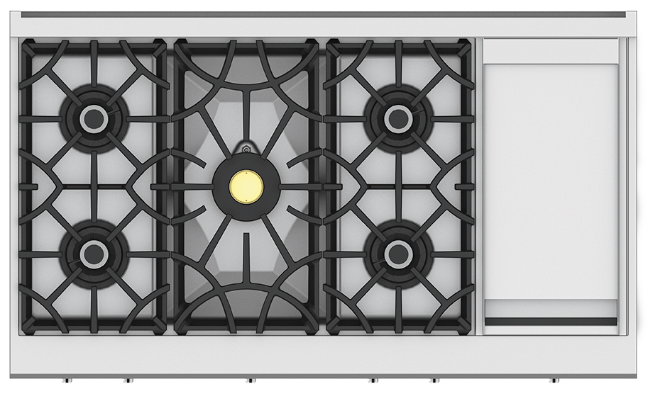 48″ 5-Burner Rangetop with 12″ Griddle KRT485GDNGCC1