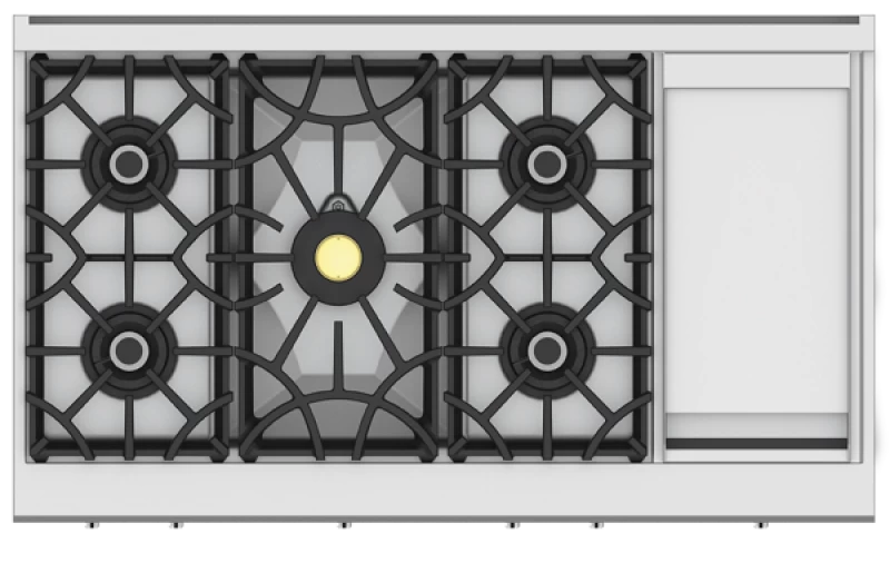 48" 5-Burner Rangetop  with 12" Griddle KRT485GDNGWH, product image 2 of 3