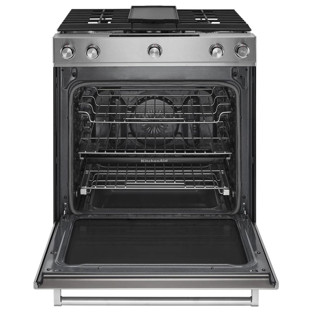 30" 5-Burner Dual Fuel Convection Slide-In Range with Baking Drawer view 9