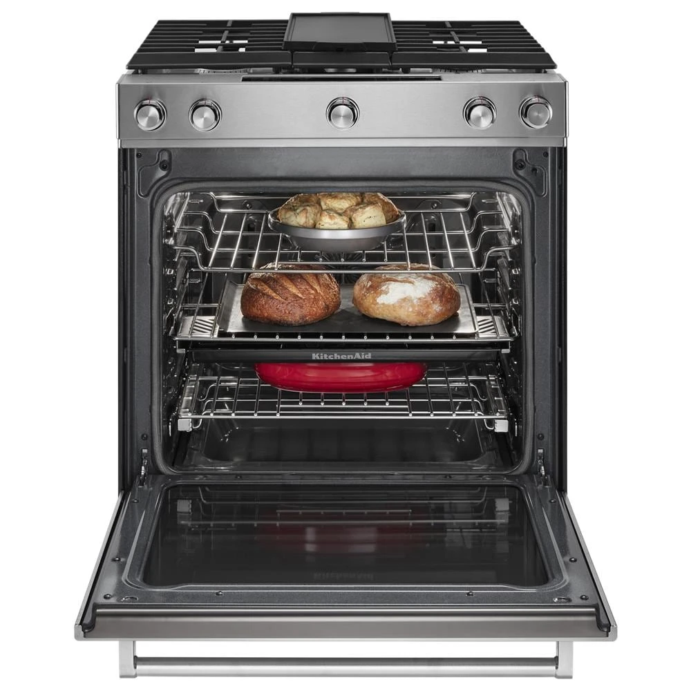 30" 5-Burner Dual Fuel Convection Slide-In Range with Baking Drawer view 8