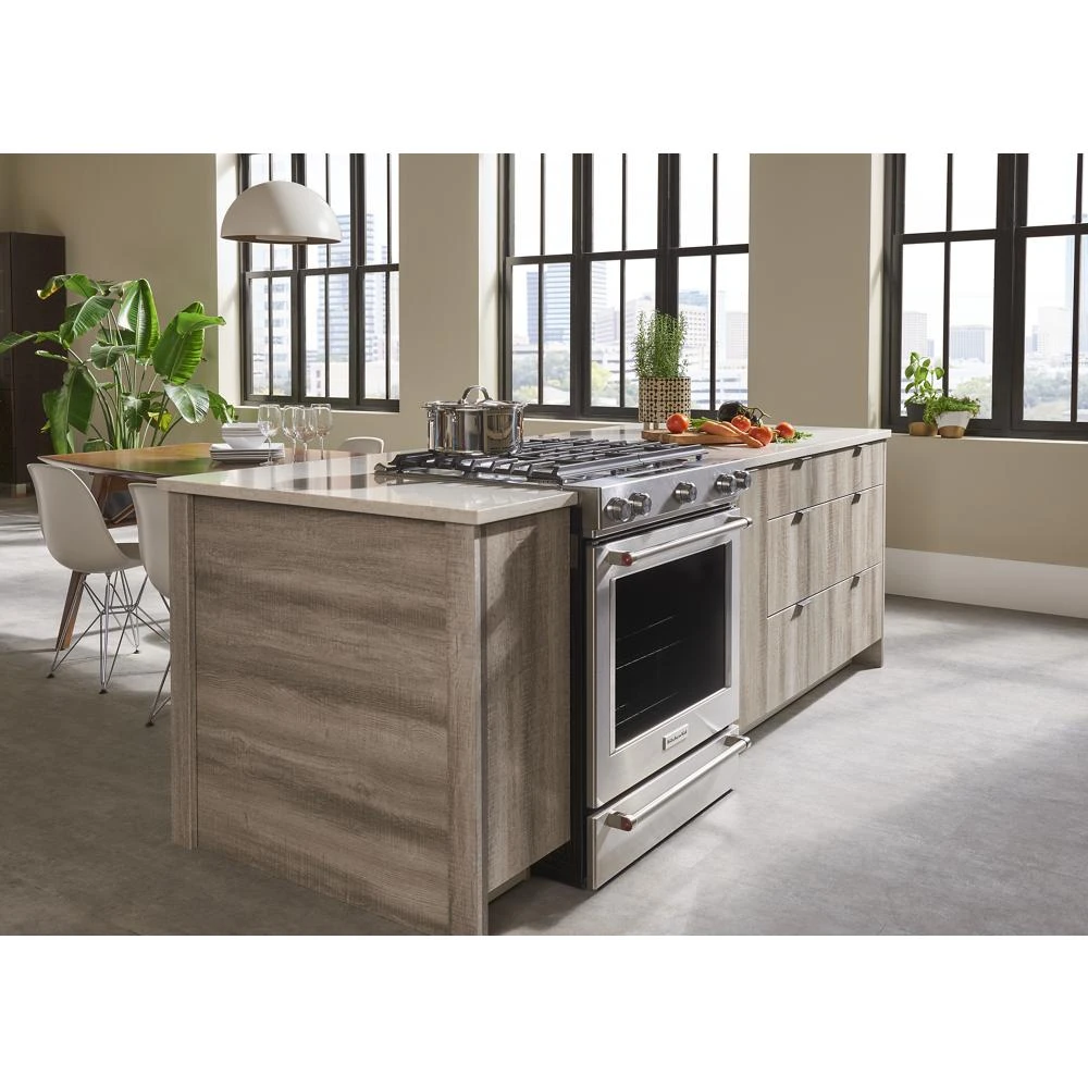 30" 5-Burner Dual Fuel Convection Slide-In Range with Baking Drawer view 4