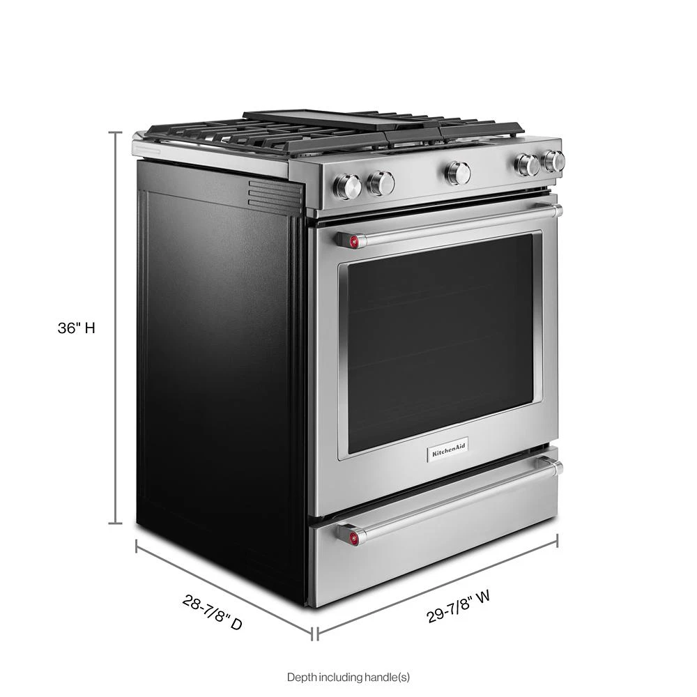 30" 5-Burner Dual Fuel Convection Slide-In Range with Baking Drawer view 20