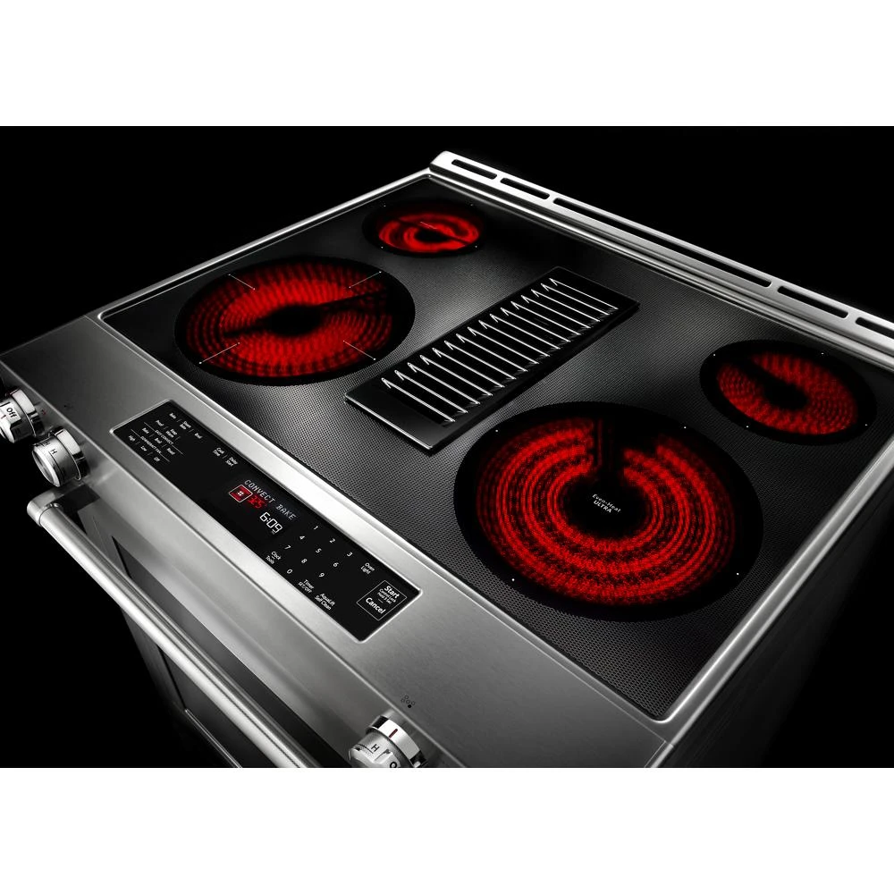 30-Inch 4-Element Electric Downdraft Slide-In Range view 3