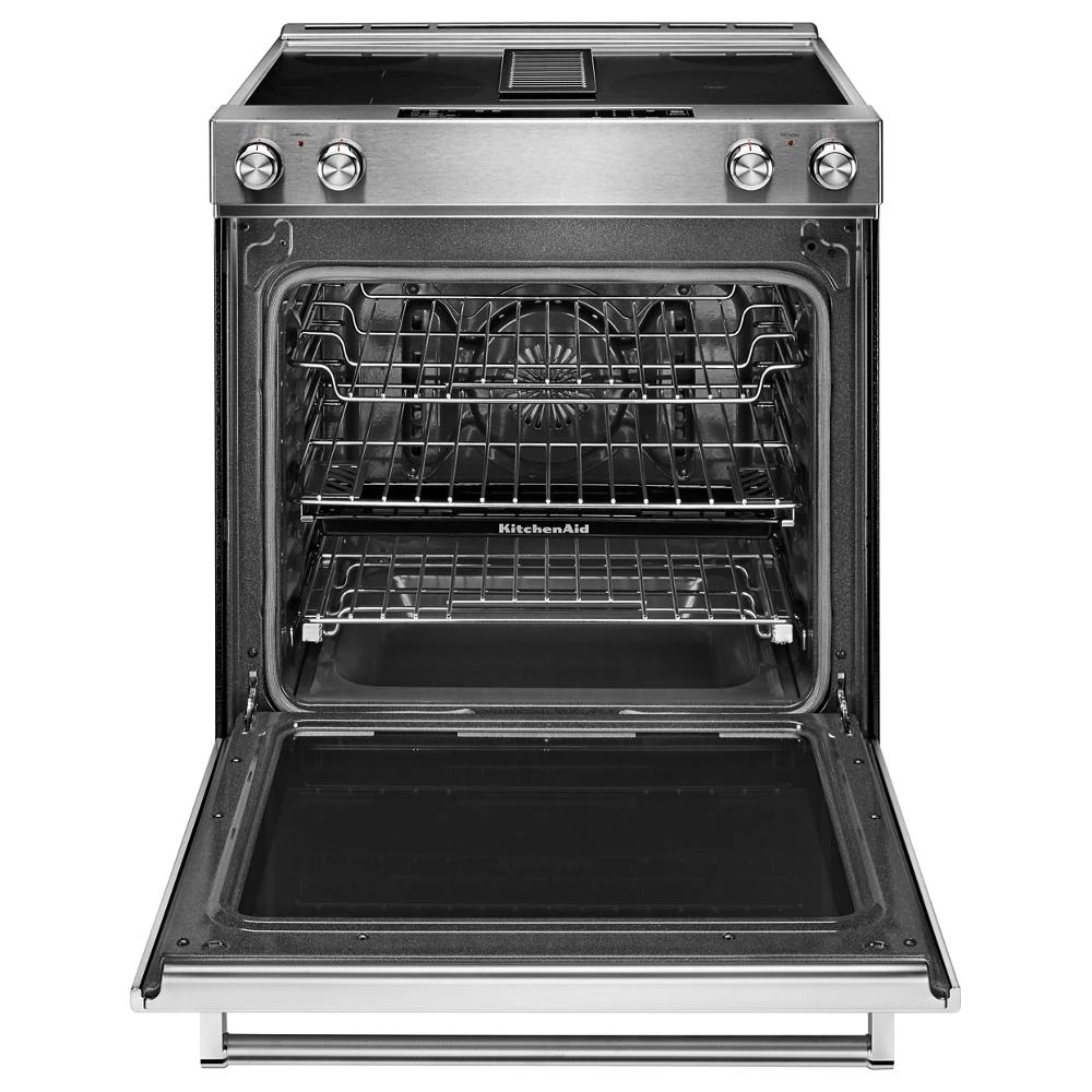 30-Inch 4-Element Electric Downdraft Slide-In Range view 4