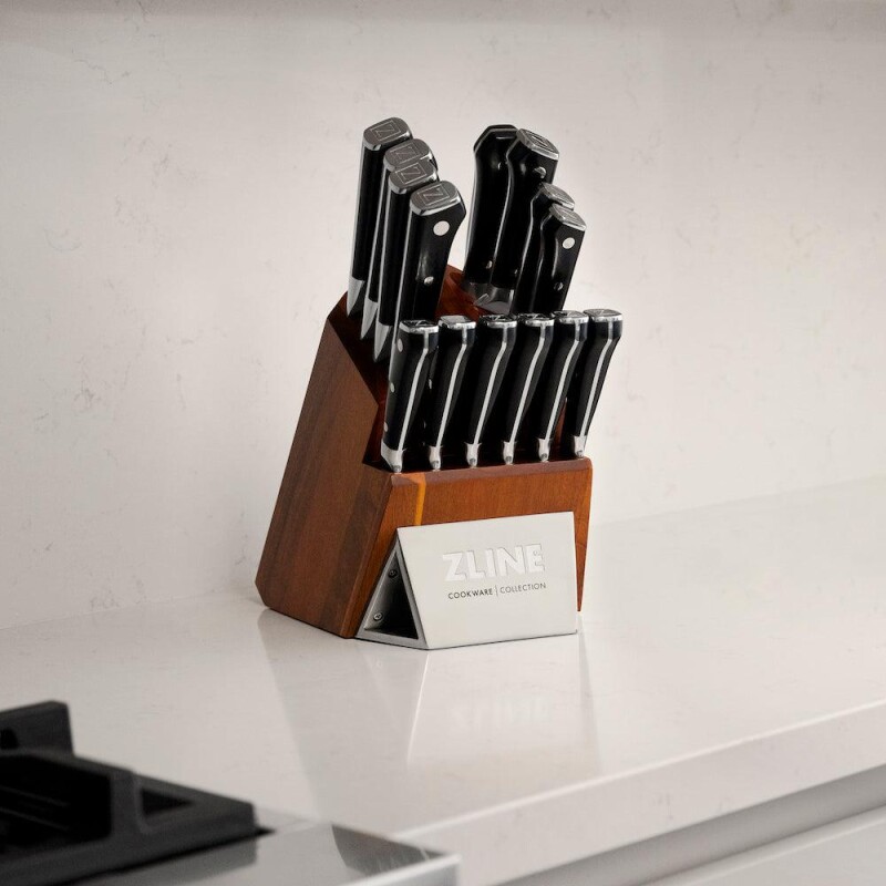 15-Piece Professional German Steel Kitchen Knife Block Set KSETTGS15