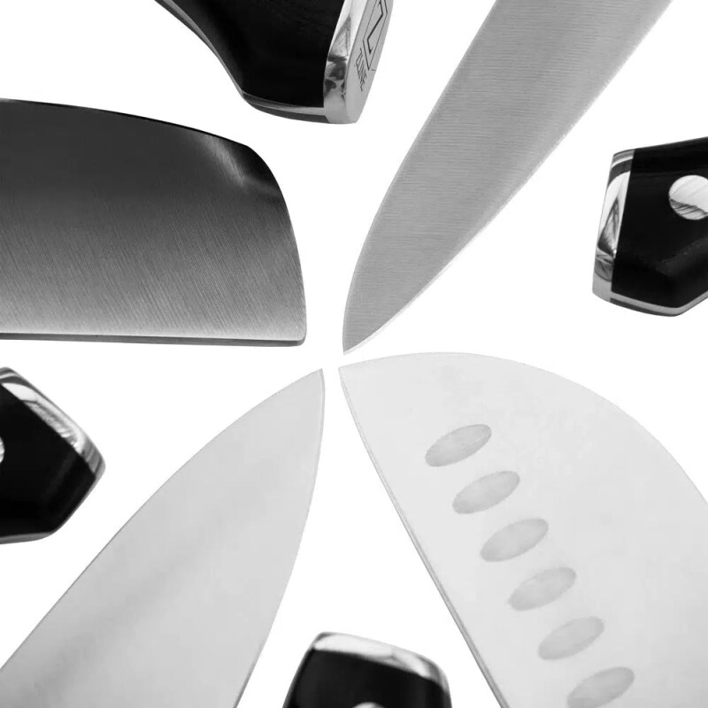 15-Piece Professional German Steel Kitchen Knife Block Set KSETTGS15