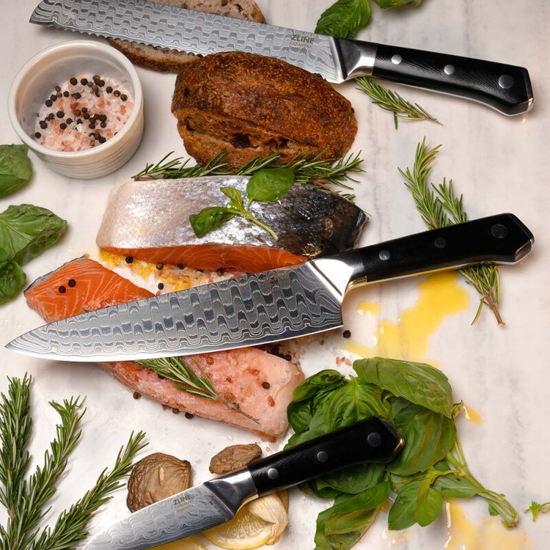 ZLINE 3-Piece Professional Japanese Damascus Steel Kitchen Knife Set (KSETT-JD-3) KSETTJD3