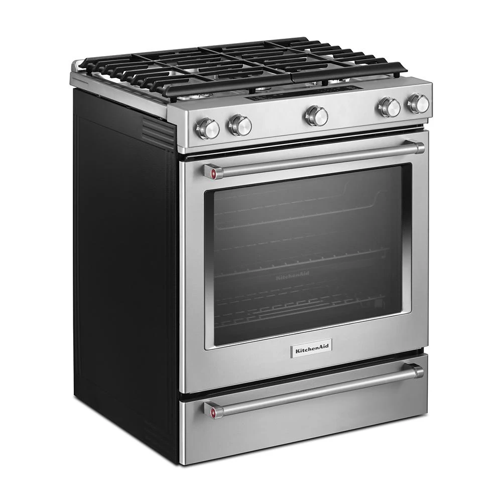 30-Inch 5 Burner Gas Convection Slide-In Range with Baking Drawer view 25