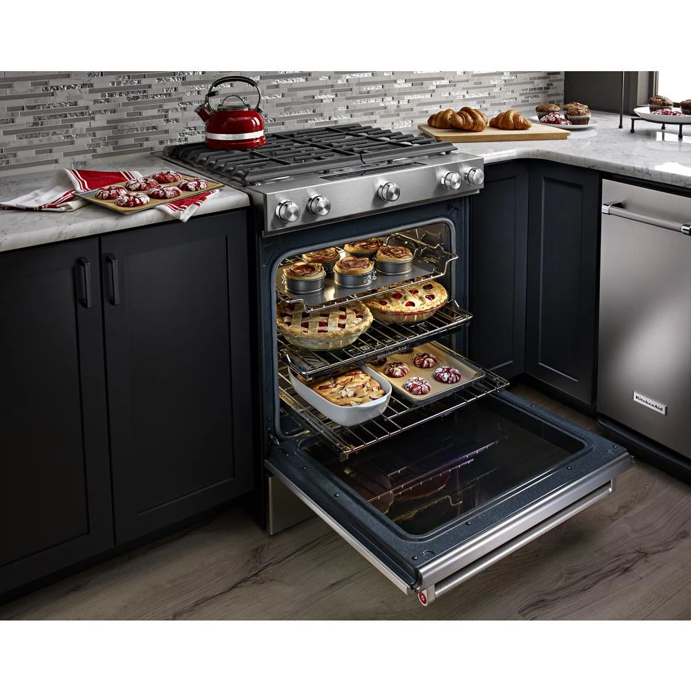 30-Inch 5 Burner Gas Convection Slide-In Range with Baking Drawer view 36