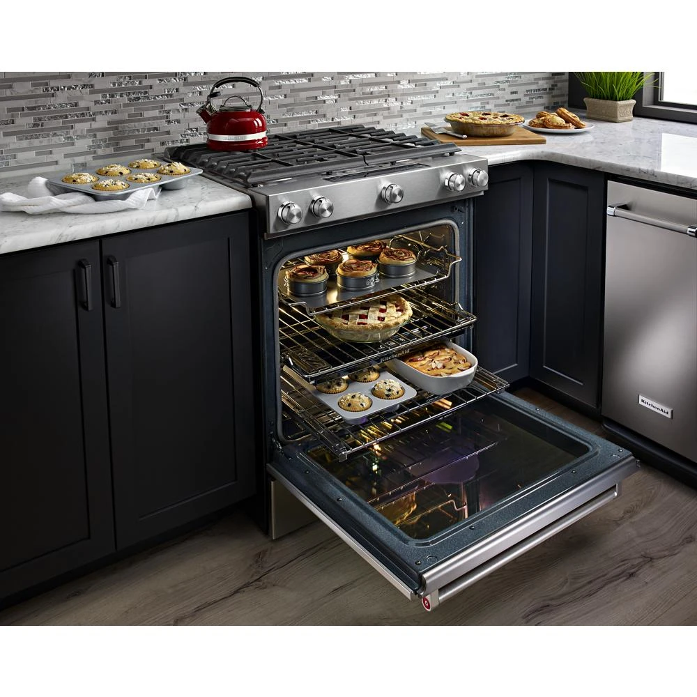 30-Inch 5 Burner Gas Convection Slide-In Range with Baking Drawer view 37