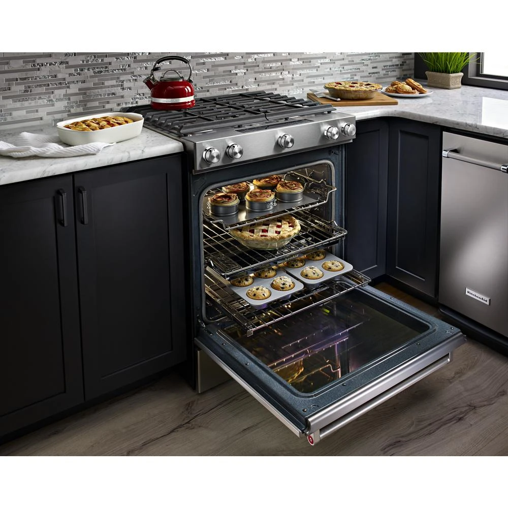 30-Inch 5 Burner Gas Convection Slide-In Range with Baking Drawer view 38