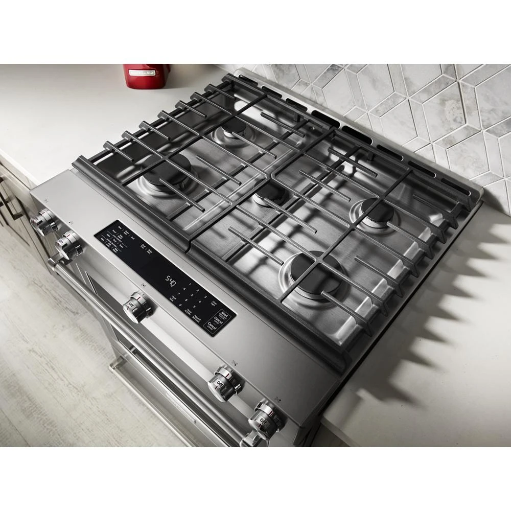 30-Inch 5 Burner Gas Convection Slide-In Range with Baking Drawer view 40