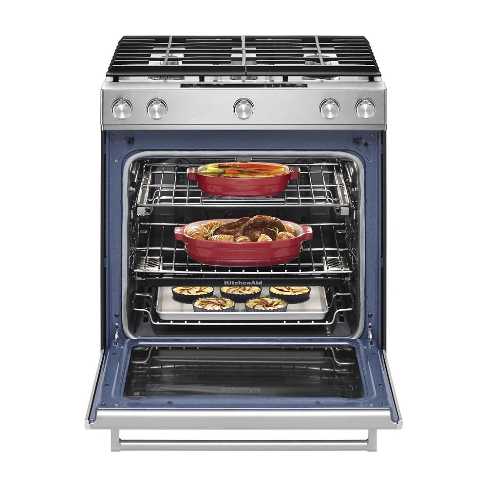 30-Inch 5 Burner Gas Convection Slide-In Range with Baking Drawer view 21