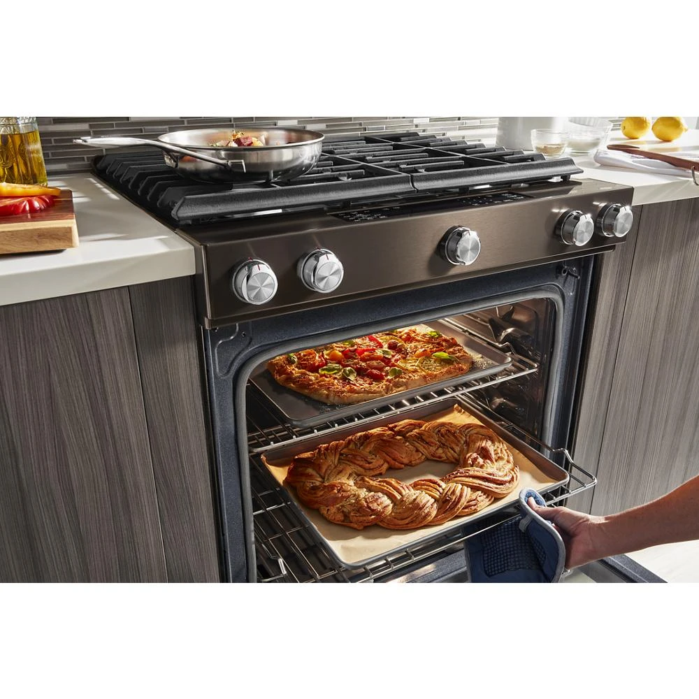 30-Inch 5-Burner Gas Slide-In Convection Range KSGG700EBS