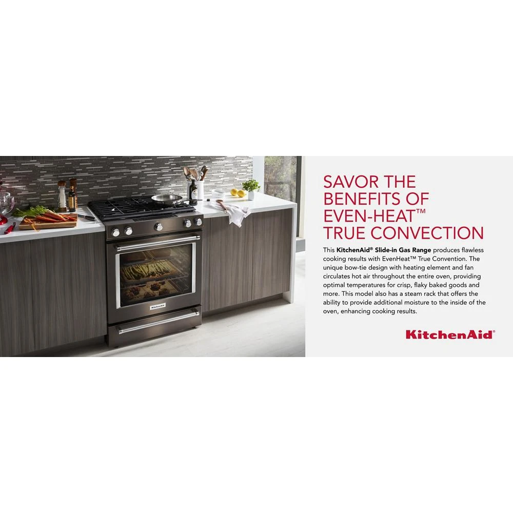 30-Inch 5-Burner Gas Slide-In Convection Range KSGG700EBS