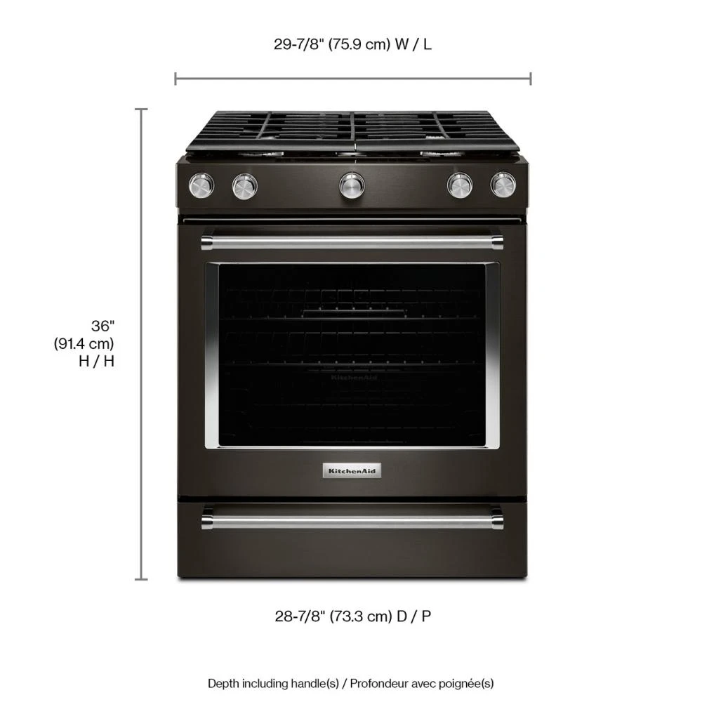 30-Inch 5-Burner Gas Slide-In Convection Range KSGG700EBS