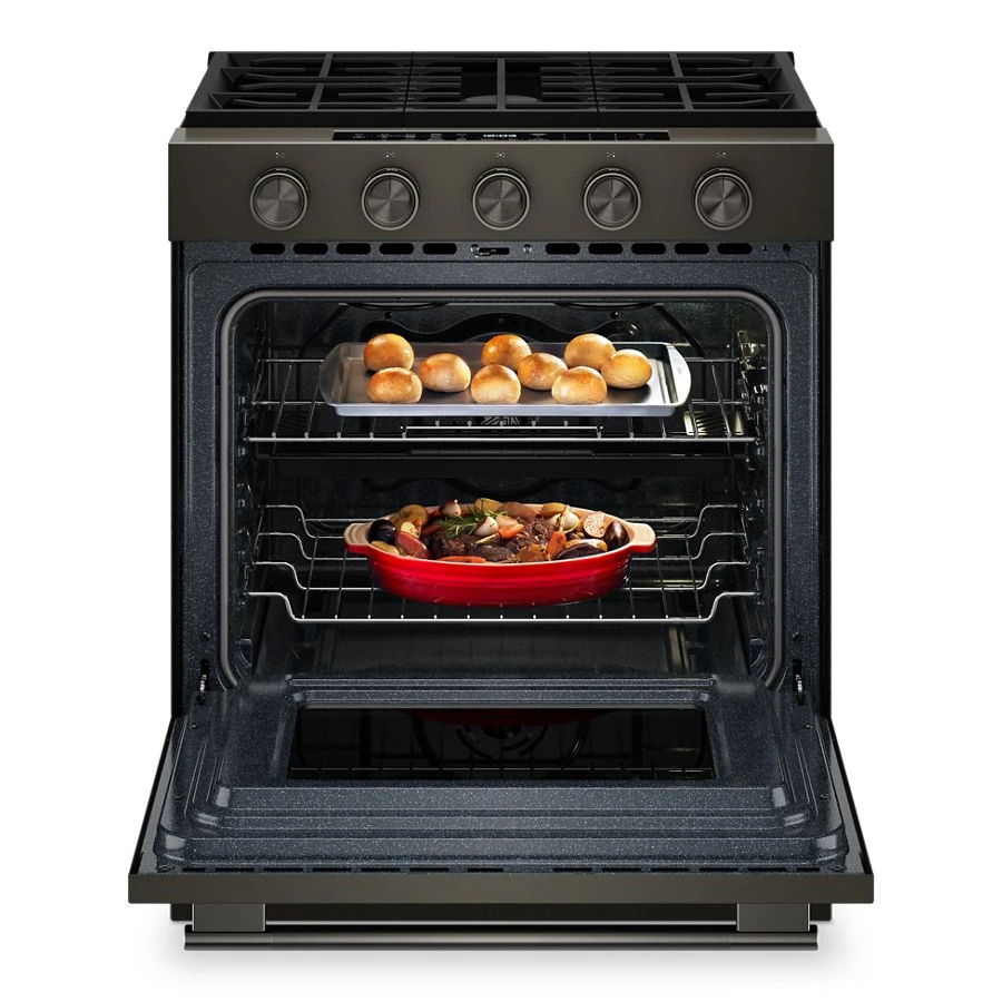 5.0 Cu. Ft. Smart Slide-in Gas Range With Convection Cooking Modes And 2-in-1 Burner KSGS530SBE