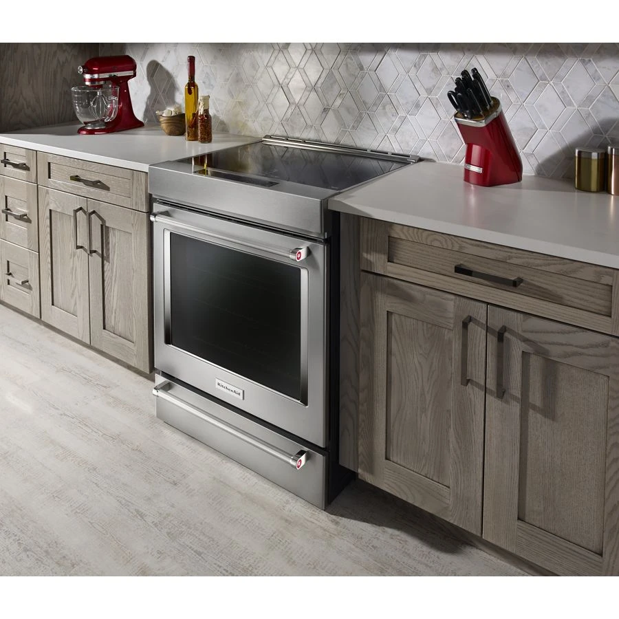 30" 4-Element Induction Slide-In Convection Range with Baking Drawer KSIB900ESS