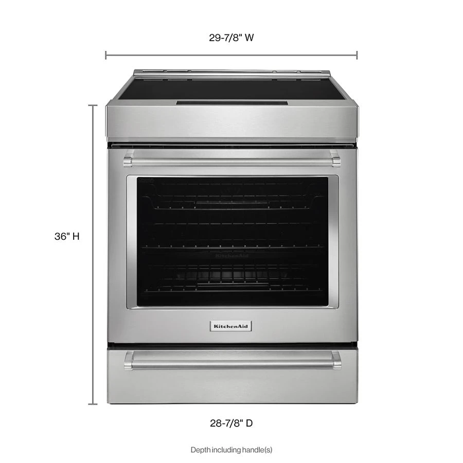 30" 4-Element Induction Slide-In Convection Range with Baking Drawer KSIB900ESS