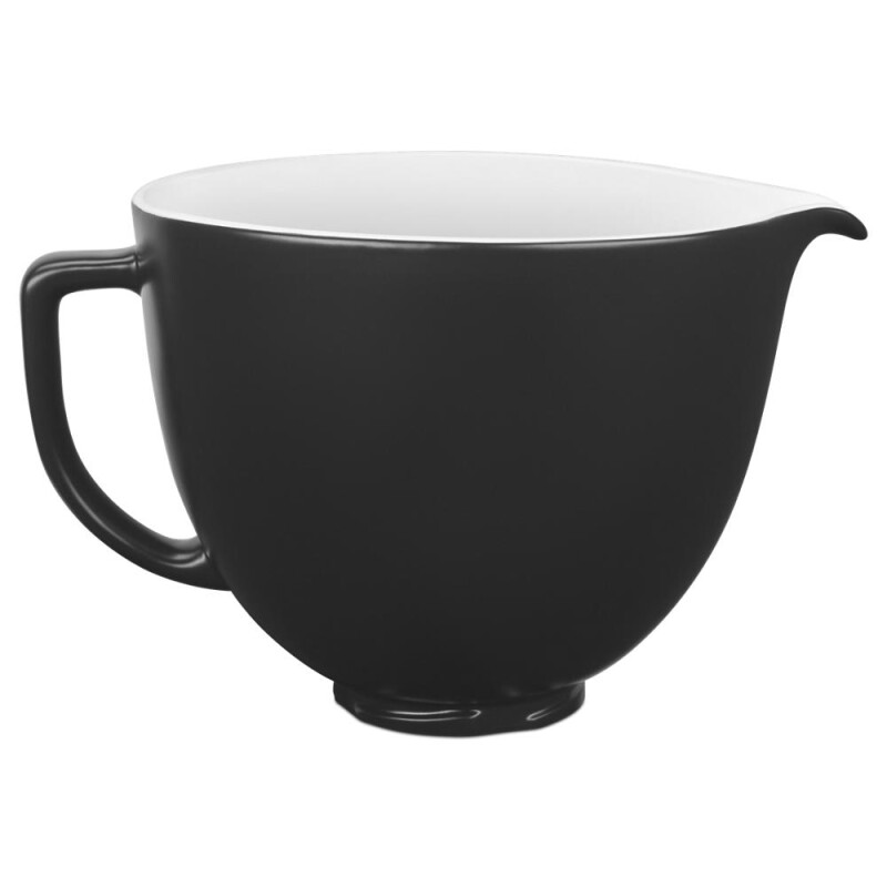 KitchenAid 5 Quart Black on Black Smooth Ceramic Bowl Black Matte KSM2CB5BM Picture 1