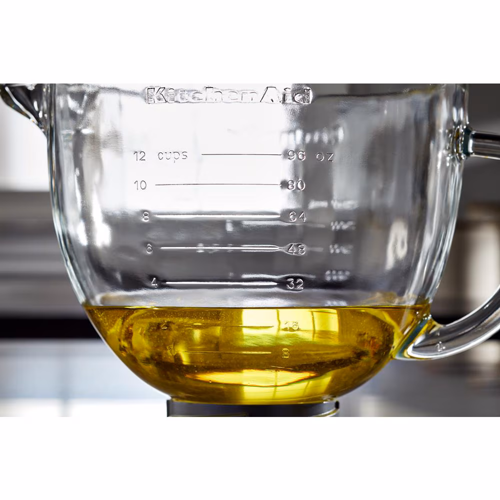 5 Quart Tilt-Head Glass Bowl with Measurement Markings & Lid KSM5GB