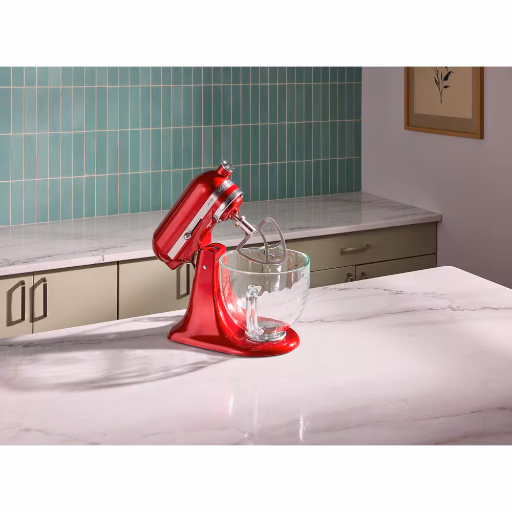Durable stainless steel 3-piece accessory set with dough hook, flat beater, and wire whip for select tilt-head stand mixers. KSMTH3PSS