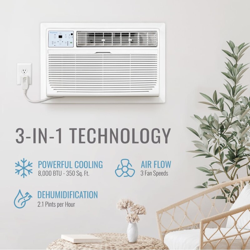 8,000 BTU Through the Wall Air Conditioner, R32 KSTAT081D, product image 3 of 15