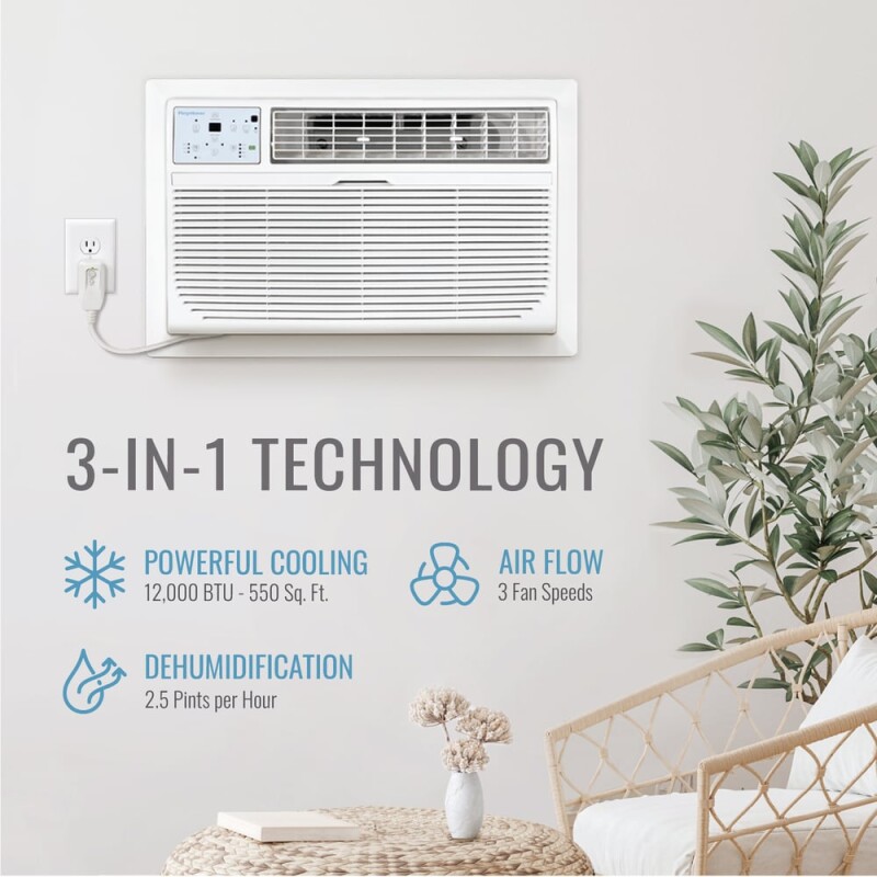 12,000 BTU 115V Through-the-Wall Air Conditioner with Follow Me LCD Remote Control KSTAT121D, product image 3 of 15