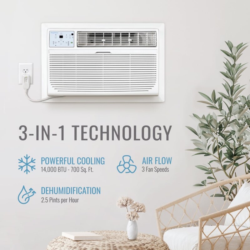 14,000 BTU 230V Through-the-Wall Air Conditioner with Follow Me LCD Remote Control KSTAT142D, product image 4 of 15
