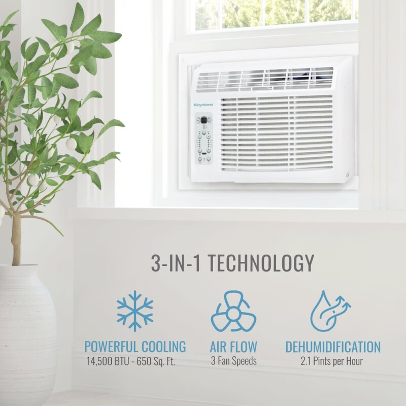 14,500 BTU Window A/C, Cool Only, Remote Control, 115V KSTAW14CE, product image 3 of 16