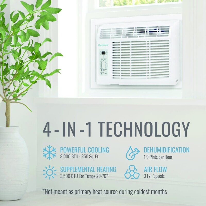 8,000 BTU Heat and Cool Window Air Conditioner,R32 KSTHW08B, product image 6 of 14