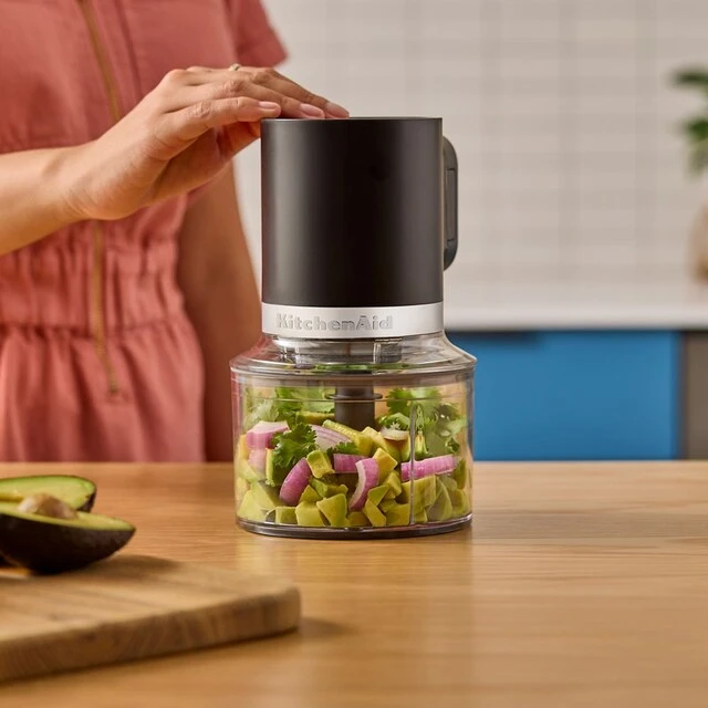 KitchenAid Go® Cordless Top Down Chopper with 2 Bowls KTCR351SBM
