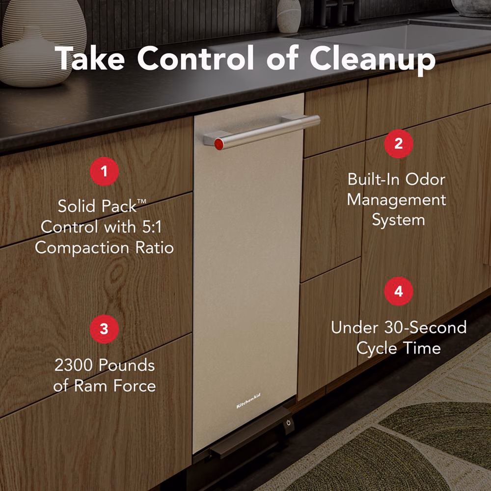 15 in. Built-In Trash Compactor with Built-In Odor Management System KTTP515TSS