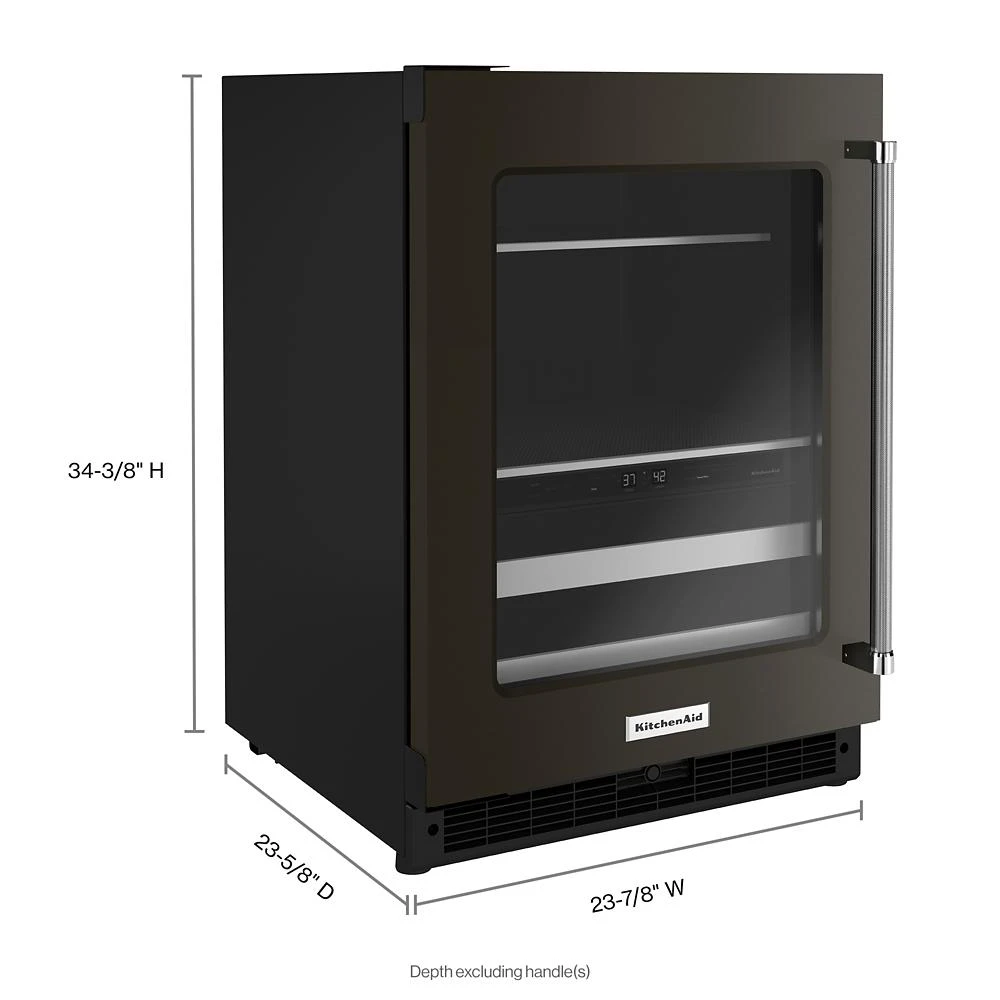 24" Beverage Center with Glass Door and Metal-Front Racks and PrintShield™ Finish KUBL314KBS