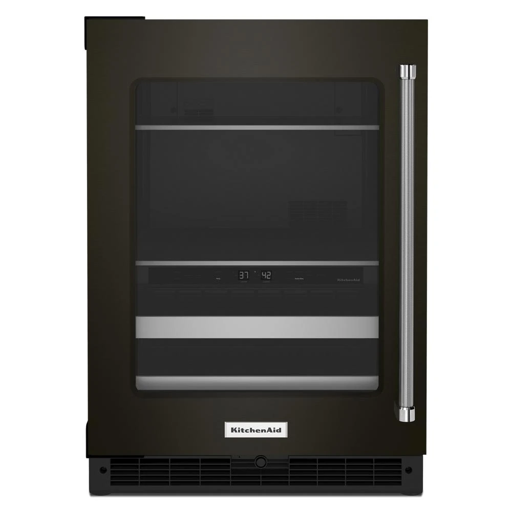 24" Beverage Center with Glass Door and Metal-Front Racks and PrintShield™ Finish KUBL314KBS
