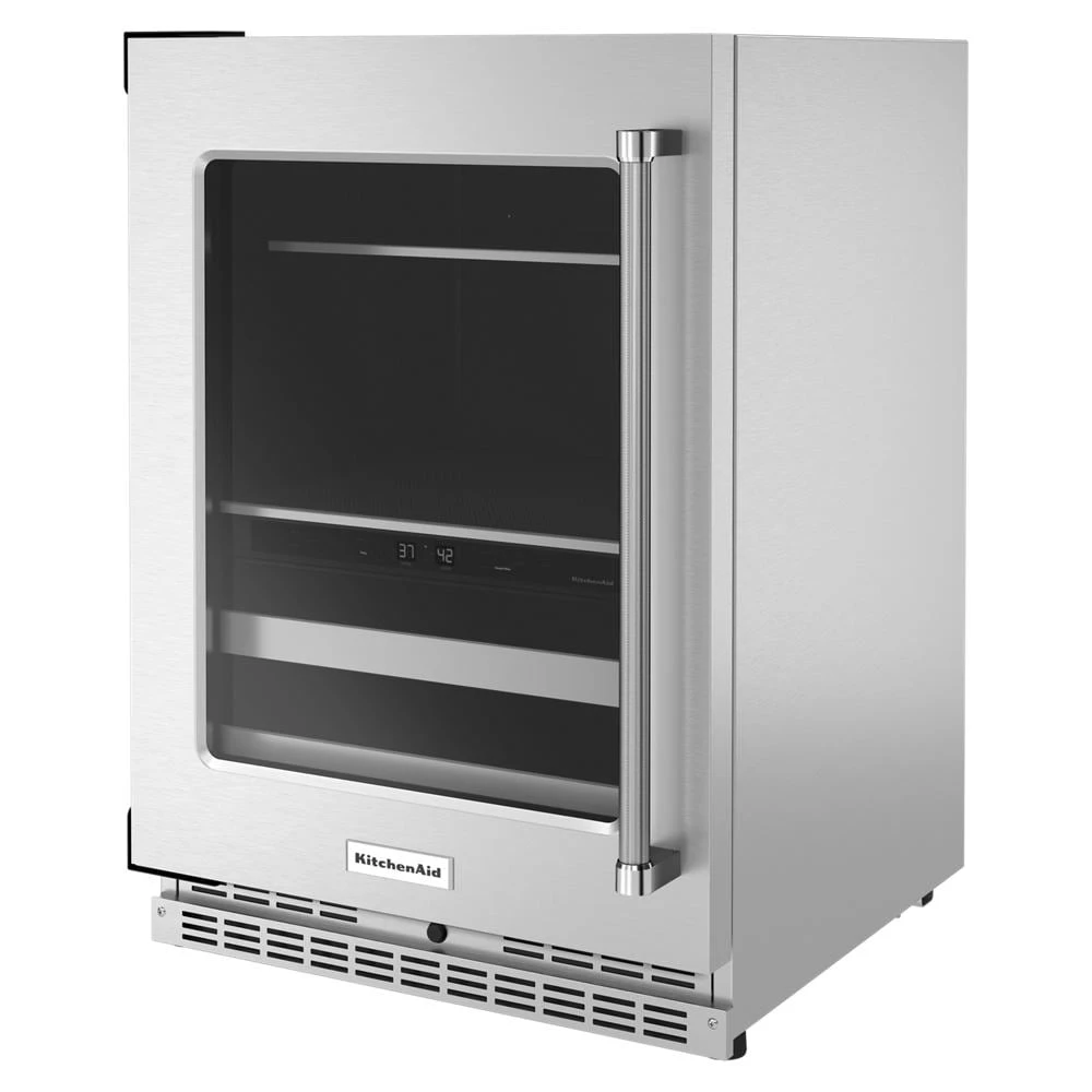 24" Beverage Center with Glass Door and Metal-Front Racks view 2