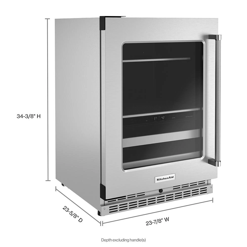 24" Beverage Center with Glass Door and Metal-Front Racks view 4