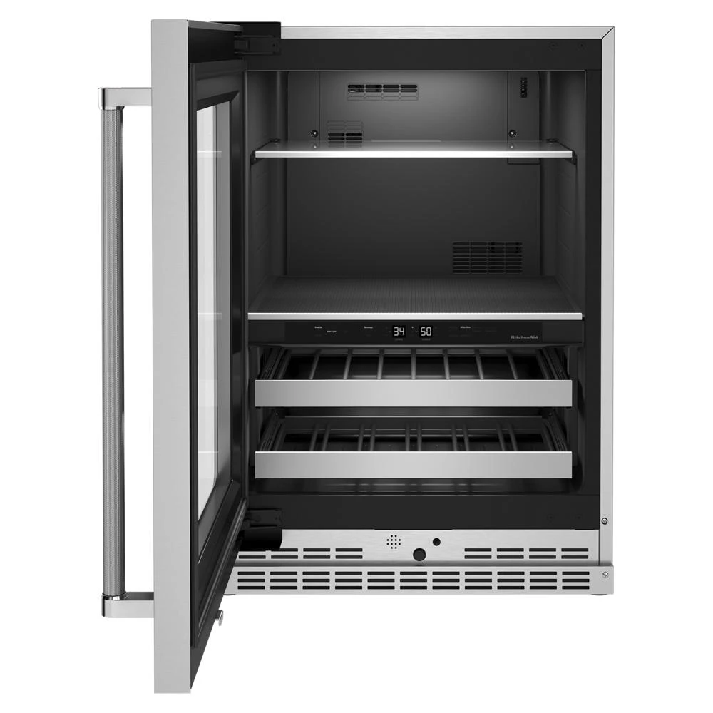 24" Beverage Center with Glass Door and Metal-Front Racks view 8