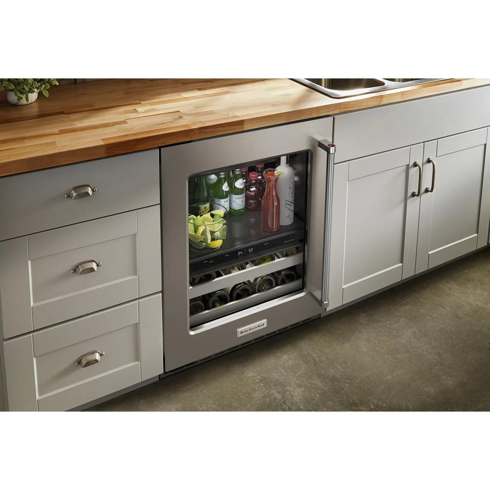 24" Beverage Center with Glass Door and Metal-Front Racks view 9