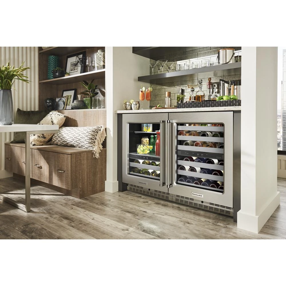 24" Beverage Center with Glass Door and Metal-Front Racks view 10
