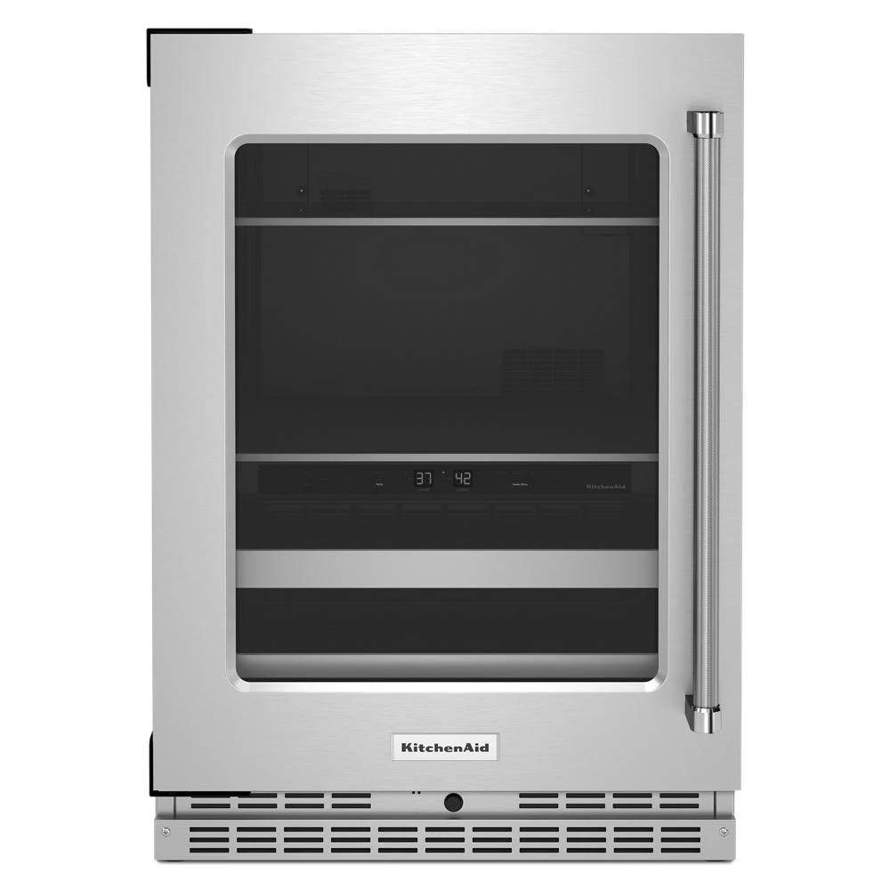 24" Beverage Center with Glass Door and Metal-Front Racks view 12