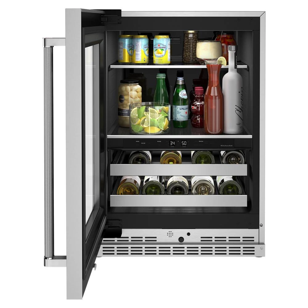 24" Beverage Center with Glass Door and Metal-Front Racks view 13