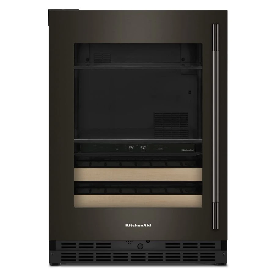 24" Beverage Center With Glass Door And Wood-front Racks KUBL524SBE